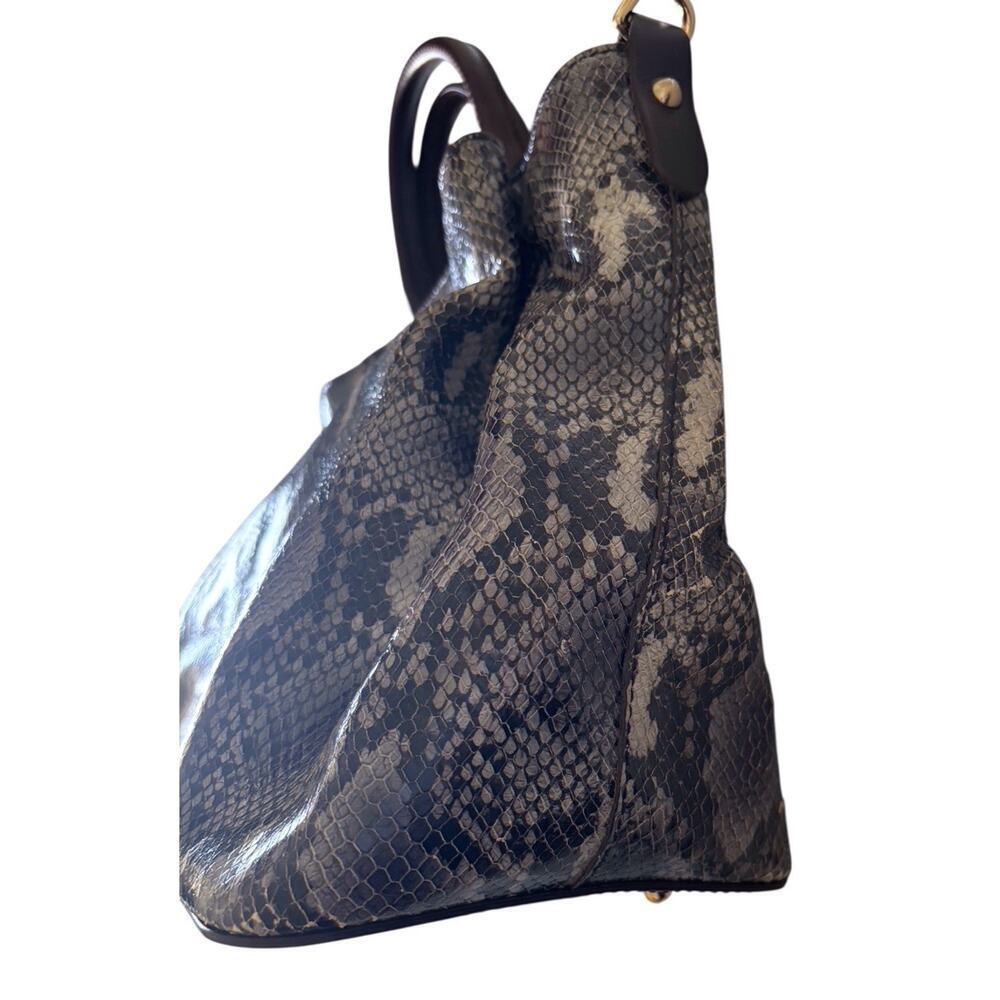 Dooney & Bourke City GrayPython Barlow Purse Satchel w Shoulder Strap - Picture 4 of 15